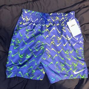 Nike Blue and Yellow Swim or Athletic Shorts Size Small
